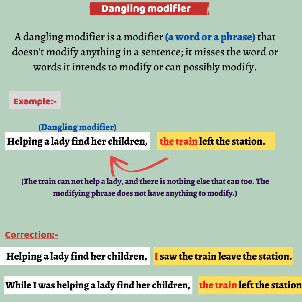 What Is A Dangling Modifier In Grammar