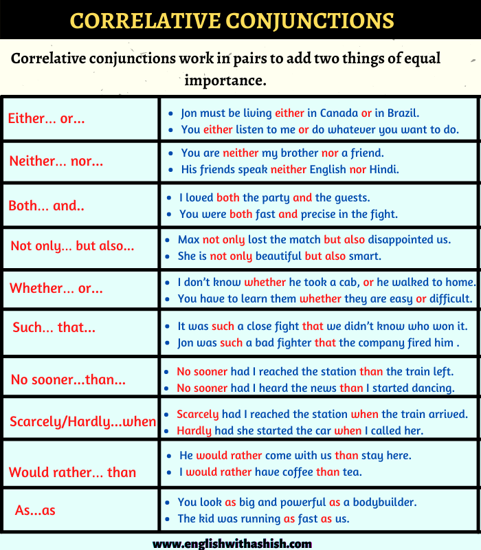 Correlative conjunctions examples