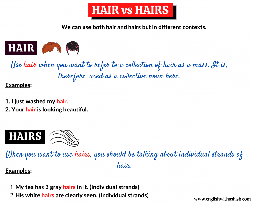 Mystery of hair vs hairs solved! Learn what's the difference